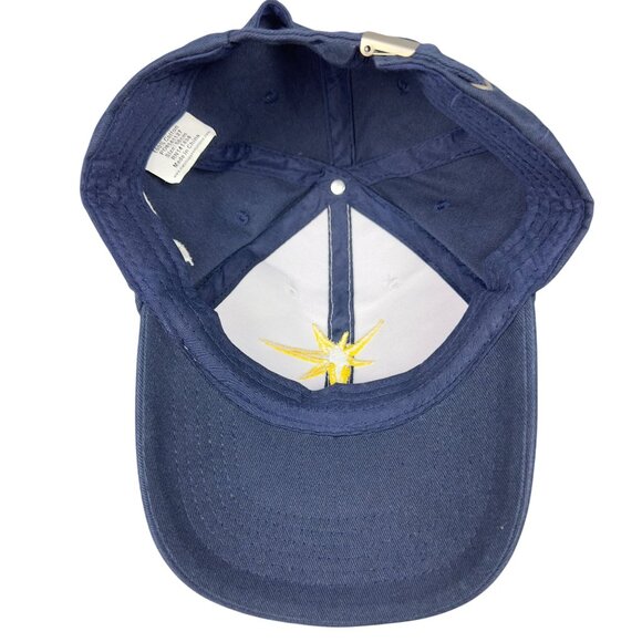 Tampa Bay Rays Member Baseball Cap Adult 58cm Navy White Strapback Embroidered - Picture 9 of 11